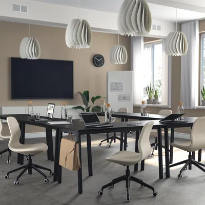 Ikea Mittzon Conference Table, Black Stained Ash Veneer/black, 55 1/8x26 3/4x29 1/2 "