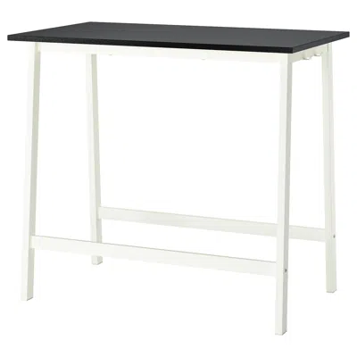 Ikea Mittzon Conference Table, Black Stained Ash Veneer/white, 47 1/4x26 3/4x41 3/8 "