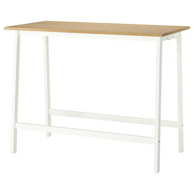 Ikea Mittzon Conference Table, Oak Veneer/white, 55 1/8x26 3/4x41 3/8 "