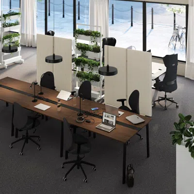 Ikea Mittzon Conference Table, Walnut Veneer/black, 55 1/8x42 1/2x29 1/2 "