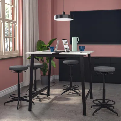 Ikea Mittzon Conference Table, White/black, 55 1/8x42 1/2x41 3/8 "