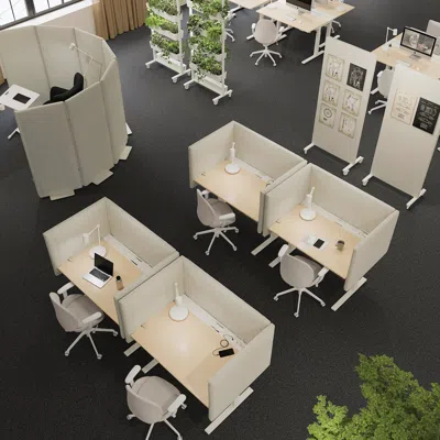 Ikea Mittzon Desk, Birch Veneer/white, 55 1/8x23 5/8 "