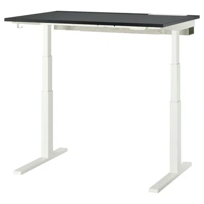 Ikea Mittzon Desk Sit/stand, Electric Black Stained Ash Veneer/black White, 47 1/4x31 1/2 "