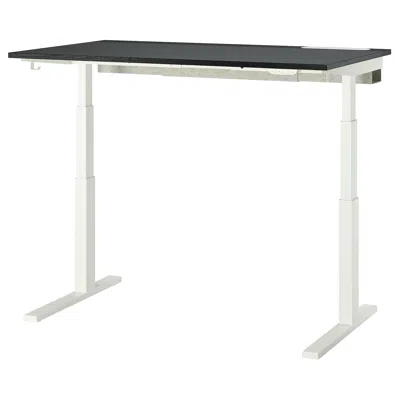 Ikea Mittzon Desk Sit/stand, Electric Black Stained Ash Veneer/black White, 55 1/8x31 1/2 "