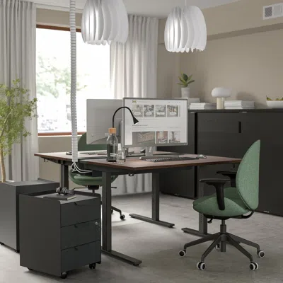 Ikea Mittzon Desk, Walnut Veneer/black, 47 1/4x23 5/8 "