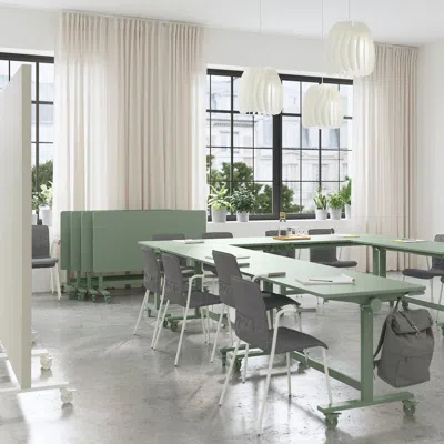 Ikea Mittzon Foldable Table With Castors, Green, 55 1/8x27 1/2 "