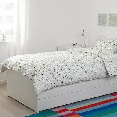 Ikea Möjlighet Duvet Cover And Pillowcase(s), White/mosaic Patterned, Twin