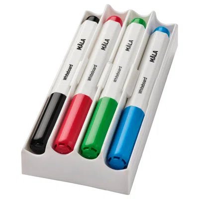 Ikea Måla Whiteboard Pen With Holder/eraser, Mixed Colors, Package Quantity: 4 Pack