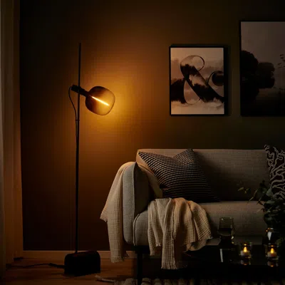 Ikea Molnart Led Bulb E26 180 Lumen, Tube-shaped Black/clear Glass, 7 "