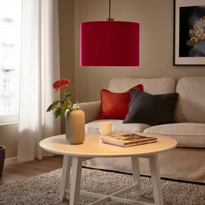 Ikea Molnskikt Lamp Shade, Dark Red Velvet, 13 "
