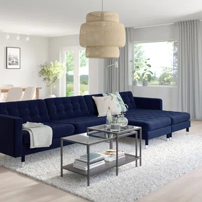 Ikea Morabo 5-seat Sofa With Chaises, Djuparp Dark Blue