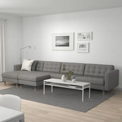 Ikea Morabo 5-seat Sofa With Chaises, Grann/bomstad Gray-green