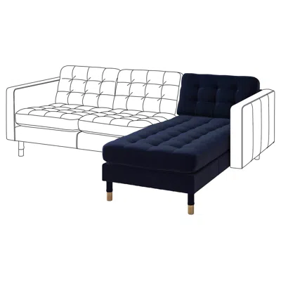 Ikea Morabo Chaise, Add-on Unit, Djuparp Dark Blue, Width: 30 3/4 "