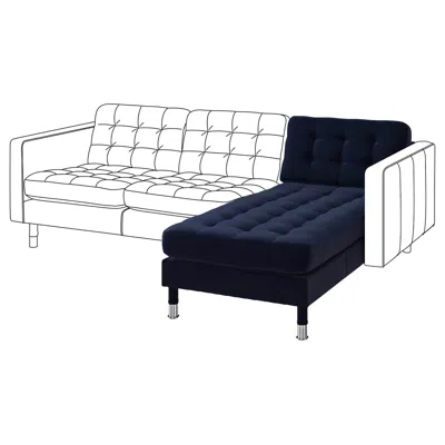Ikea Morabo Chaise, Add-on Unit, Djuparp Dark Blue, Width: 30 3/4 "