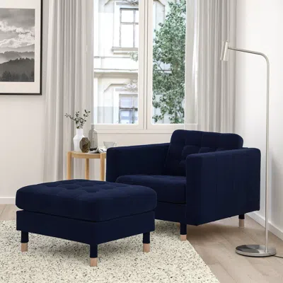 Ikea Morabo Ottoman, Djuparp Dark Blue, Length: 30 3/8 "
