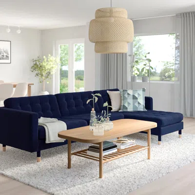Ikea Morabo Sectional, 4-seat With Chaise, Djuparp Dark Blue, Width: 111 3/4 "
