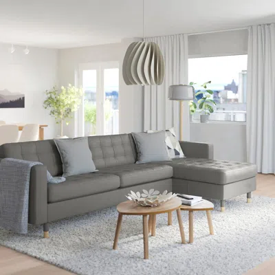Ikea Morabo Sectional, 4-seat With Chaise, Grann/bomstad Gray-green, Width: 111 3/4 "
