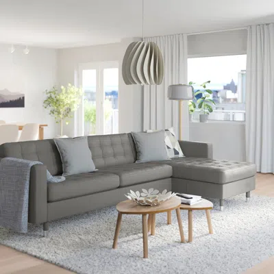 Ikea Morabo Sectional, 4-seat With Chaise, Grann/bomstad Gray-green, Width: 111 3/4 "