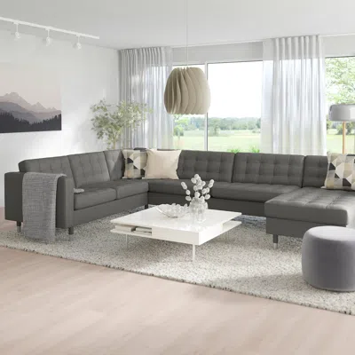 Ikea Morabo Sectional 6-seat Crn/chaise, Grann/bomstad Gray-green, Depth Chaise: 62 1/4 "