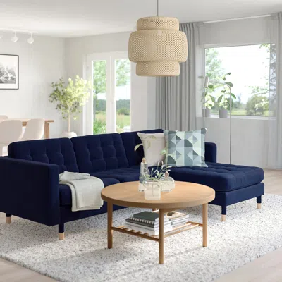 Ikea Morabo Sofa With Chaise, Djuparp Dark Blue, Width: 96 1/8 "