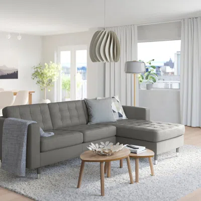 Ikea Morabo Sofa With Chaise, Grann/bomstad Gray-green, Width: 96 1/8 "
