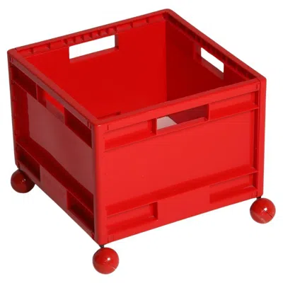 Pre-owned Ikea Märd Rolling Storage Box In Red Plastic, 1990s