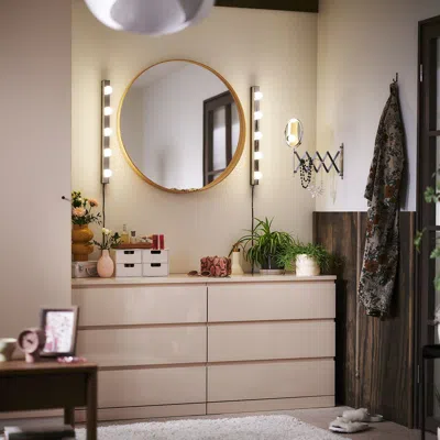 Ikea Musik Wall Lamp, Chrome Plated, Width: 24 "