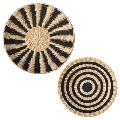 Ikea Mävinn Wall Decoration, Set Of 2, Banana Fiber Handmade In Black