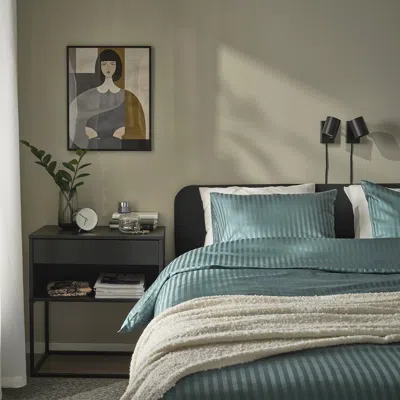 Ikea Nattjasmin Duvet Cover And Pillowcase(s), Blue-green, King