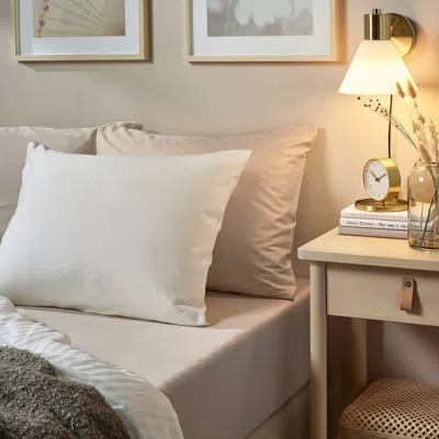 Ikea Nattjasmin Fitted Sheet, Light Beige, Full/double In White