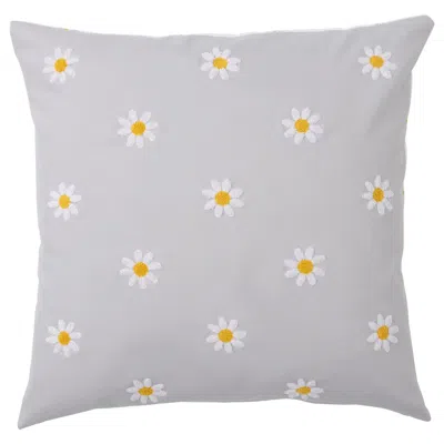 Ikea Nattslända Cushion Cover, Floral Pattern Gray/white, 20x20 "