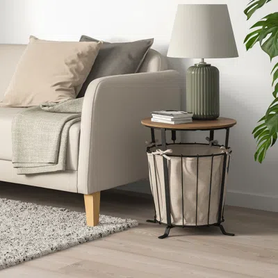 Ikea Ängesbyn Storage Table, Black/pine Light Brown Stained, 16 7/8 " In Gray