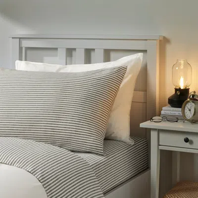 Ikea Ängsdvärgmal Sheet Set, Green/stripe, Twin In Gray