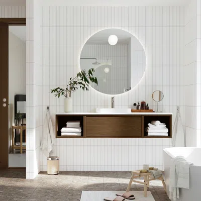 Ikea Ängsjön / Backsjön Bathroom Vanity With Sink & Faucet, Brown Oak Effect, 67x21 1/2x16 1/4 "