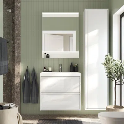 Ikea Ängsjön High Cabinet With Doors, High Gloss White, 18x15x77 "