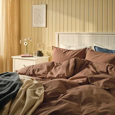 Ikea Ängslilja Duvet Cover And Pillowcase(s), Light Brown, Full/queen