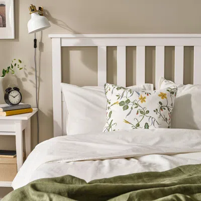 Ikea Ängspalpmal Cushion Cover, White/floral Pattern, 20x20 "