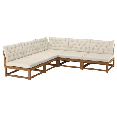Ikea Nämmarö 4-seat Modular Corner Sofa, Outdoor/light Brown Stained, 100 "