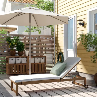 Ikea Nämmarö Chaise, Outdoor Light Brown Stained/frösön/duvholmen Beige, 74 3/4x23 5/8 "