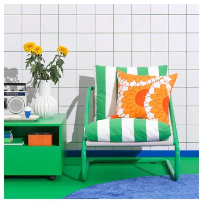 Ikea Önnestad Cushion Set Armchair, Green/white/radbyn, Filling Weight: 5 Lb