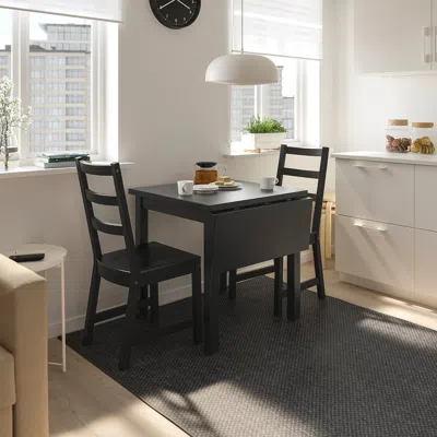 Ikea Nordviken Drop-leaf Table, Black, 29 1/8/41x29 1/8 "