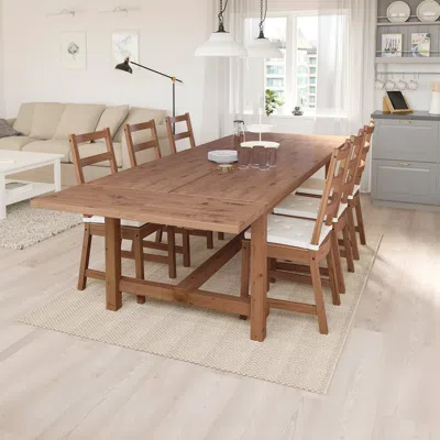 Ikea Nordviken / Nordviken Table And 6 Chairs, Antique Stain/antique Stain, 82 5/8/113 3/4x41 3/8 "