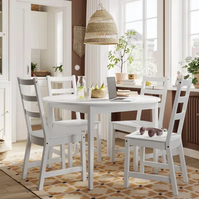 Ikea Näsinge / Nordviken Table And 4 Chairs, White/white, 47 1/4 "