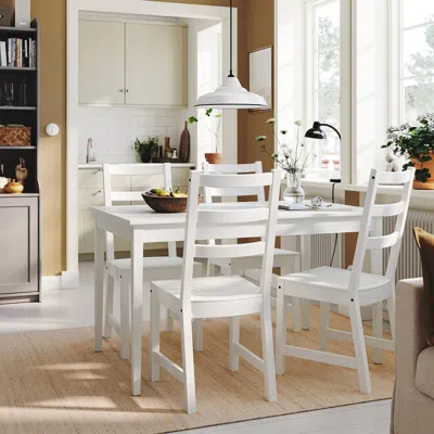 Ikea Näsinge / Nordviken Table And 4 Chairs, White/white, 51 1/8x31 1/2 "