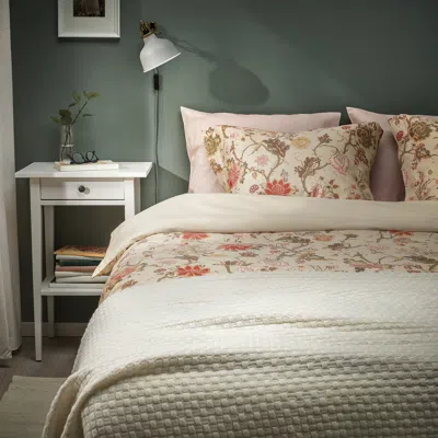 Ikea Nässelklocka Duvet Cover And Pillowcase(s), Light Grey-beige/multicolor, King