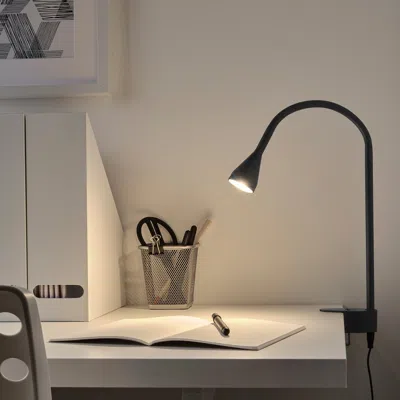 Ikea Nävlinge Led Wall/clamp Spotlight, Black, Luminous Flux: 220 Lumen