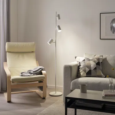 Ikea Nymåne Floor Lamp With 3-spotlights, White, Max.: 8.5 W