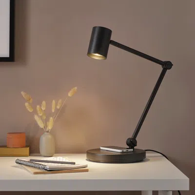 Ikea Nymåne Work Lamp W/charging+led Bulb, Anthracite, Max.: 5 W