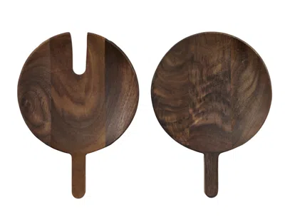 Ikea Olivtrast Serving Set, 2 Pieces, Walnut, Length: 6 "