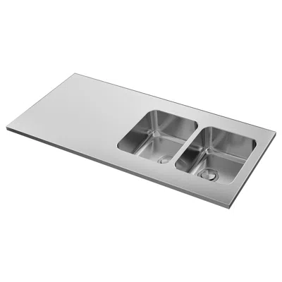 Ikea Olofsjön Countertop With 2 Integrated Sinks, Stainless Steel, 60x25 5/8 "